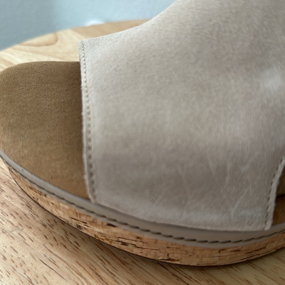 Clarks Collection Suede Cork Wedges - Giselle Sea - Picture 12 of 13